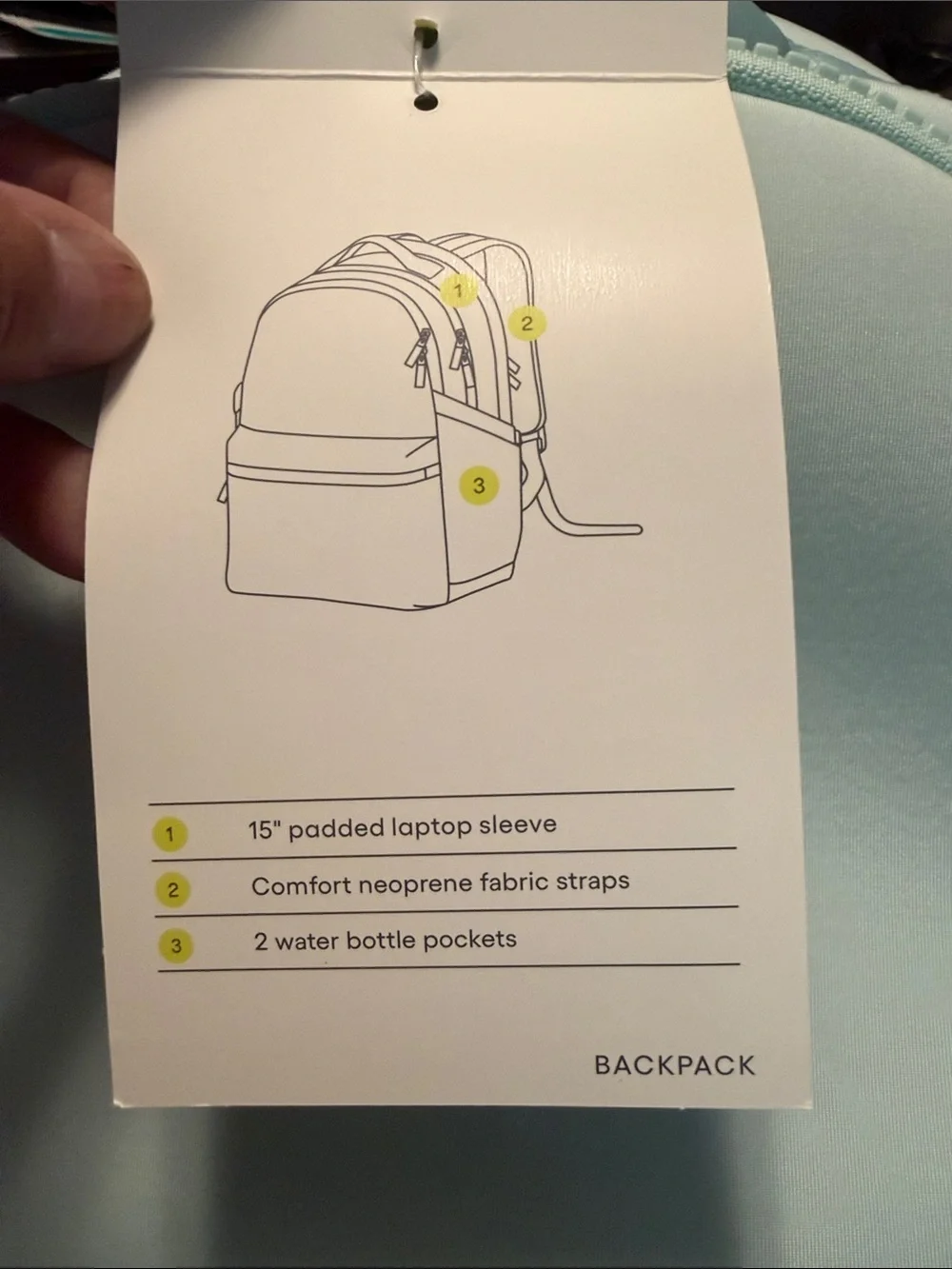 All In Motion light green Neoprene Backpack - Picture 2 of 7